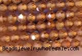 CTG2110 15 inches 2mm faceted round tiny orang garnet beads