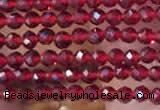 CTG2112 15 inches 2mm faceted round tiny quartz glass beads