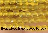 CTG2120 15 inches 2mm,3mm faceted round yellow agate gemstone beads