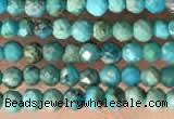 CTG2129 15 inches 2mm,3mm faceted round synthetic turquoise beads