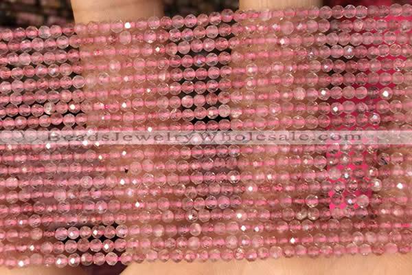 CTG2141 15 inches 2mm,3mm & 4mm faceted round strawberry quartz beads