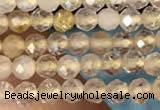 CTG2143 15 inches 2mm,3mm faceted round golden rutilated quartz beads