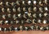 CTG2146 15 inches 2mm,3mm & 4mm faceted round pyrite gemstone beads