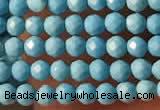 CTG2152 15 inches 2mm,3mm faceted round synthetic turquoise beads