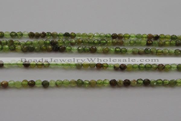 CTG219 15.5 inches 3mm faceted round tiny green garnet beads