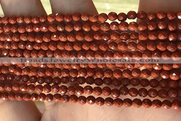 CTG2206 15 inches 2mm,3mm faceted round red jasper beads