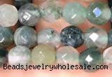 CTG2221 15 inches 2mm,3mm & 4mm faceted round moss agate beads