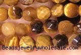 CTG2222 15 inches 2mm,3mm faceted round yellow tiger eye beads