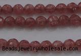 CTG223 15.5 inches 3mm faceted round tiny strawberry quartz beads