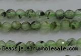 CTG224 15.5 inches 3mm faceted round tiny green rutilated quartz beads