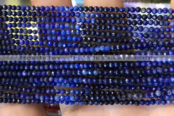 CTG2241 15 inches 2mm faceted round natural lapis lazuli beads