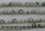 CTG250 15.5 inches 2mm round tiny white howlite turquoise beads