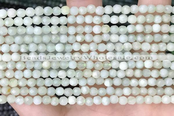 CTG2516 15.5 inches 4mm faceted round jade beads wholesale