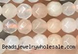 CTG2518 15.5 inches 4mm faceted round pink aventurine beads