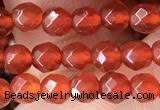 CTG2531 15.5 inches 4mm faceted round red agate beads wholesale