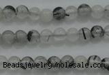 CTG254 15.5 inches 3mm round tiny black rutilated quartz beads