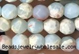 CTG3546 15.5 inches 4mm faceted round serpentine jasper beads