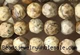 CTG3549 15.5 inches 4mm faceted round picture jasper beads