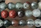 CTG3560 15.5 inches 4mm faceted round blood jasper beads