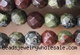 CTG3562 15.5 inches 4mm faceted round dragon blood jasper beads