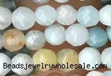 CTG3571 15.5 inches 4mm faceted round amazonite beads wholesale