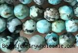 CTG3577 15.5 inches 4mm faceted round African turquoise beads