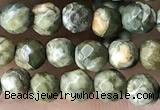 CTG3578 15.5 inches 4mm faceted round rhyolite beads wholesale