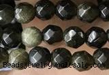 CTG3587 15.5 inches 4mm faceted round golden obsidian beads