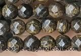 CTG3594 15.5 inches 4mm faceted round bronzite beads wholesale