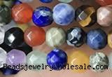 CTG3596 15.5 inches 4mm faceted round mixed gemstone beads