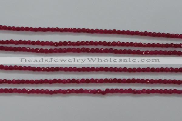 CTG403 15.5 inches 2mm faceted round tiny dyed candy jade beads