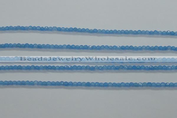 CTG409 15.5 inches 2mm faceted round tiny dyed candy jade beads