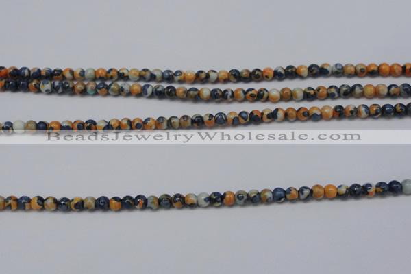 CTG452 15.5 inches 3mm round tiny dyed rain flower stone beads