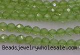 CTG500 15.5 inches 2mm faceted round tiny peridot gemstone beads