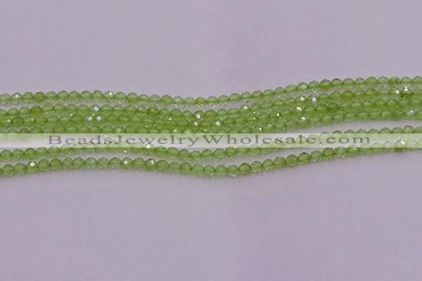 CTG500 15.5 inches 2mm faceted round tiny peridot gemstone beads