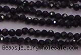 CTG501 15.5 inches 2mm faceted round tiny black spinel beads