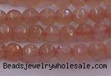 CTG507 15.5 inches 4mm faceted round tiny peach moonstone beads