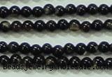 CTG51 15.5 inches 1.5mm round grade AB tiny black agate beads wholesale