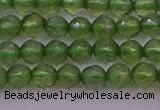 CTG512 15.5 inches 4mm faceted round tiny green apatite beads