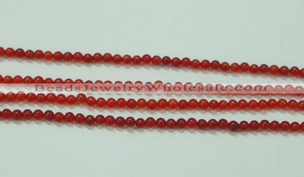 CTG52 15.5 inches 2mm round grade AA tiny red agate beads wholesale