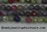 CTG552 15.5 inches 4mm faceted round tiny mixed gemstone beads