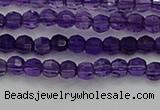 CTG553 15.5 inches 4mm faceted round tiny amethyst beads