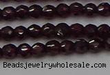 CTG555 15.5 inches 4mm faceted round tiny purple garnet beads