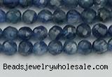 CTG557 15.5 inches 4mm faceted round tiny blue kyanite beads