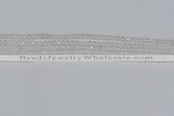 CTG601 15.5 inches 3mm faceted round white crystal beads