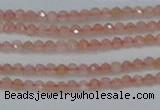 CTG606 15.5 inches 2mm faceted round peach moonstone beads