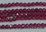 CTG618 15.5 inches 3mm faceted round mozambique red garnet beads