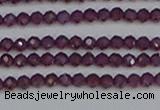 CTG620 15.5 inches 3mm faceted round Indian purple garnet beads