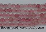 CTG625 15.5 inches 2mm faceted round strawberry quartz beads