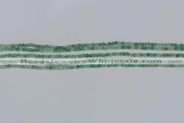 CTG627 15.5 inches 2mm faceted round green strawberry quartz beads